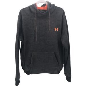 Under Armour Gray Orange Pullover Loose Fit Hoodie Sweatshirt Mens L
